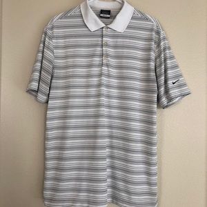 Nike Golf Dri-Fit Striped Large Black and White